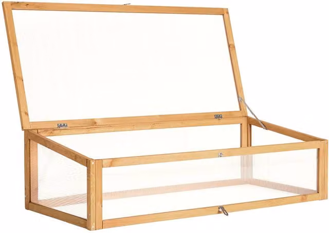 tectake Brown Wooden Cold Frame for Vegetable Gardens W/D/H: 115 x 53 x 34 cm