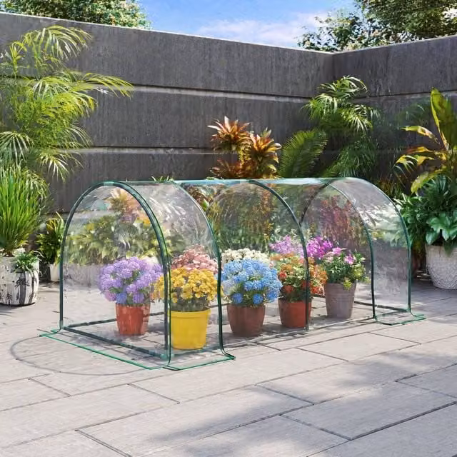 STILVORA Walk-In Greenhouse with 2 Doors in Transparent, W/D/H: 200 x 100 x 100 cm