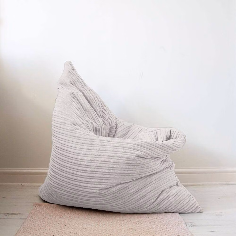 rucomfy Jumbo Cord Bean Bag Floor Cushion in Light Grey – 2