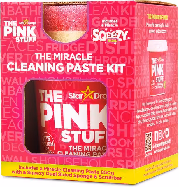 Stardrops The Pink Stuff Miracle Cleaning Paste and Sponge Kit, 850g – 1