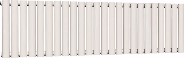 Lux Heat Oval Horizontal Wall Mounted Radiator in White, W: 144 cm, H: 40 cm