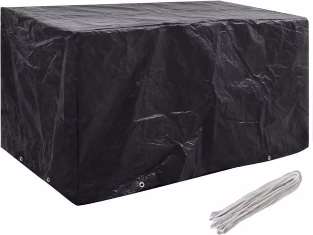 Berkfield Home Water Repellent Bench Covers, 2 Pack, Black, W/D/H: 180 x 70 x 90 cm