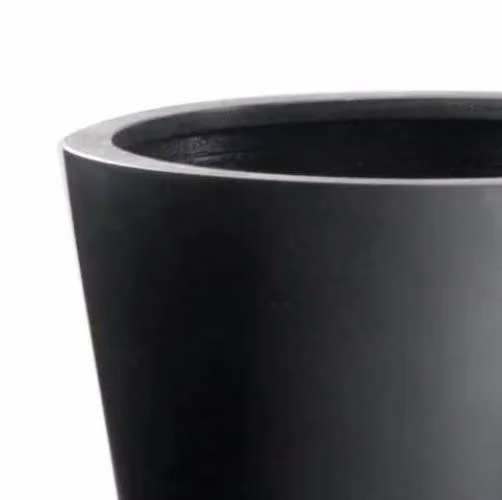 Primrose Terrazzo Fibrestone Tapered Round Garden Planter in Black, Height: 89 cm – 5