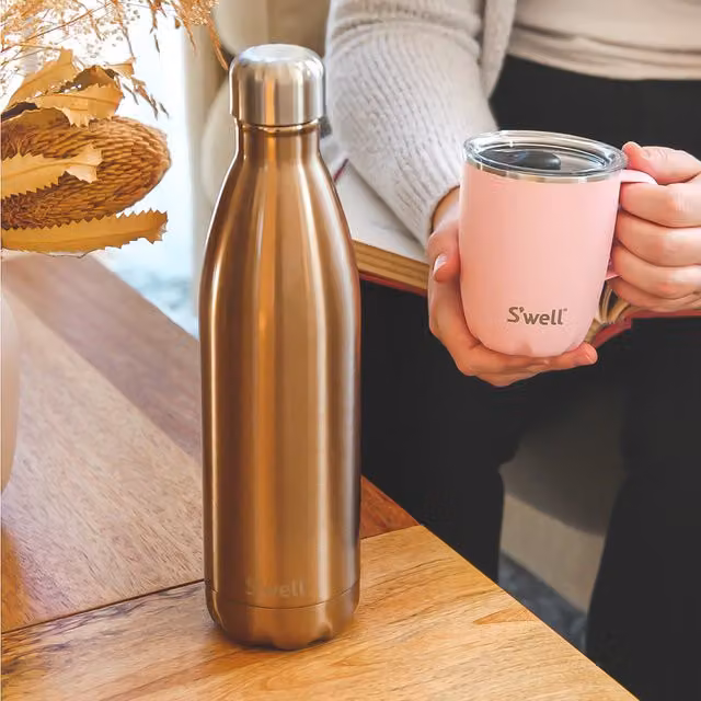 S'well Pyrite Vacuum Insulated Stainless Steel Water Bottle, 500ml, Gold