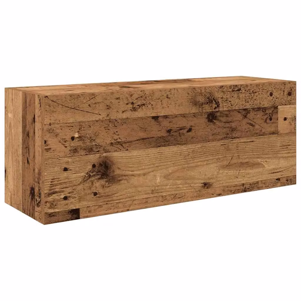 Berkfield Home Old Wood Bathroom Wall Cabinet in Brown, W: 80 cm, D: 25 cm, H: 30 cm – 2
