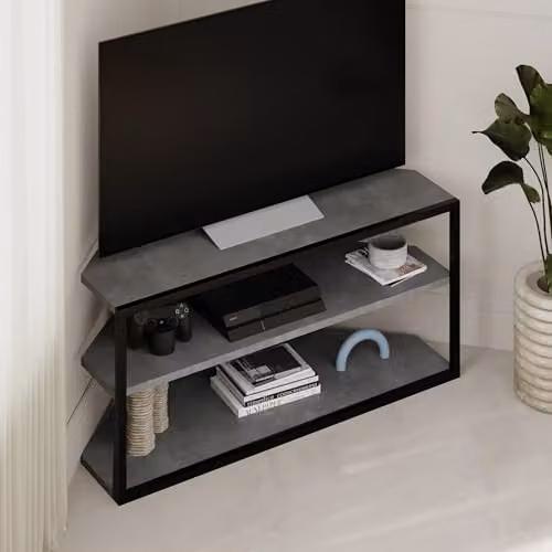 Decortie Echo Modern TV Unit in Mid Grey – 1