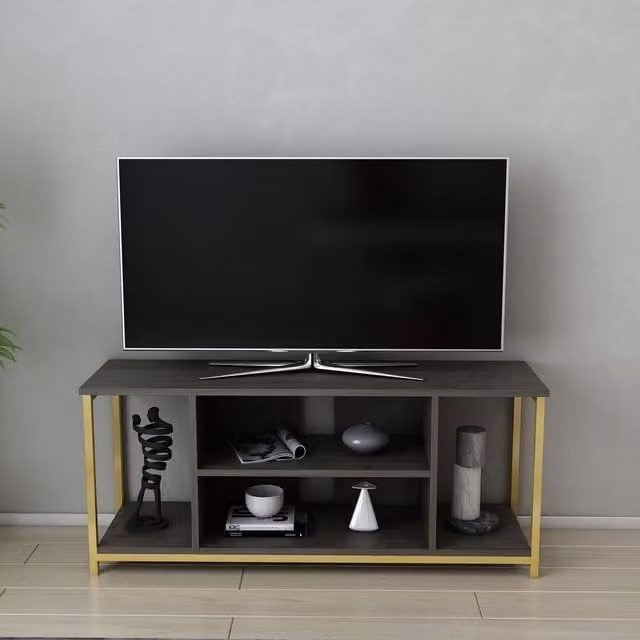 Rinaldo Modern Matt Grey Wood and Metal TV Unit W: 120 cm