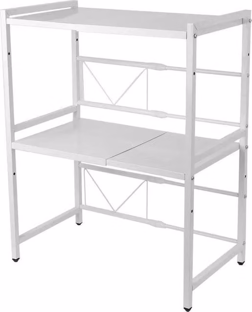 SPETLEK 3 Tier Expandable Microwave Rack Stand in White