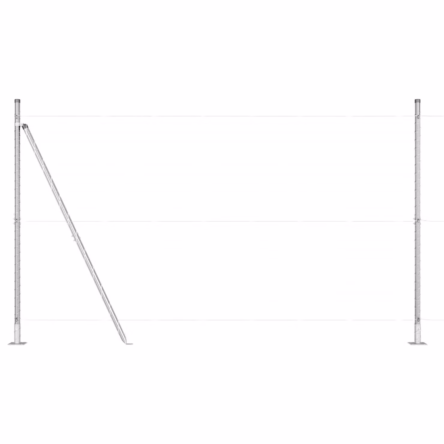 Berkfield Home Set of 52 Silver Square Galvanised Steel Fence Posts, W/D/H: 3.2 x 3.2 x 88.5 cm – 2