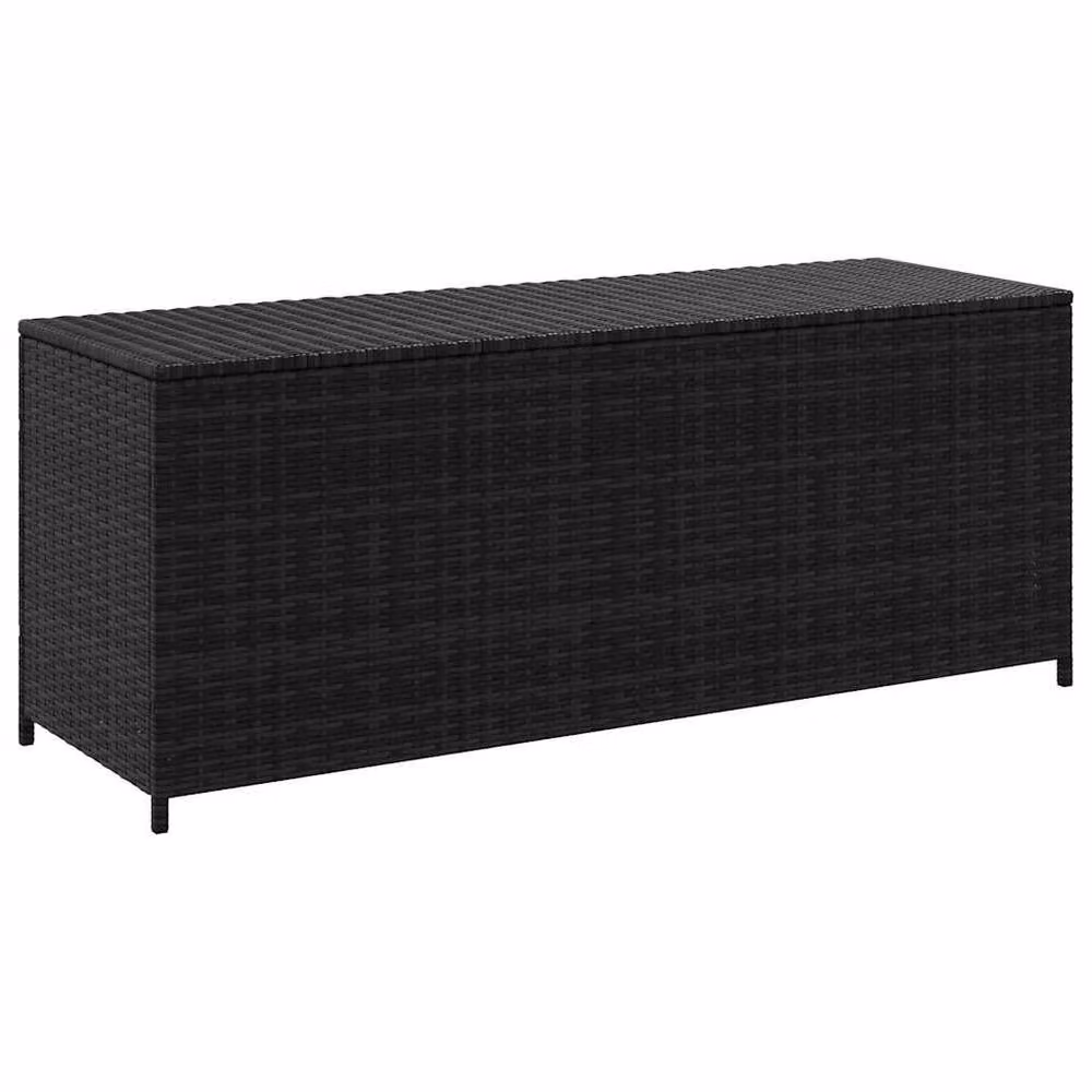 Berkfield Home Garden Storage Box in Black Poly Rattan, W/D/H: 150 x 50 x 60 cm – 2