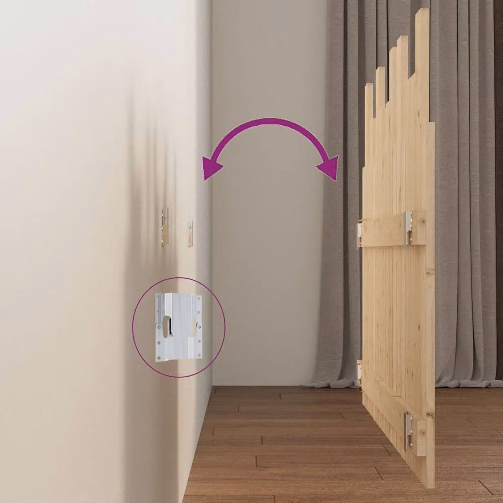 Berkfield Home Rustic Solid Wood Pine Wall Mount Headboard in Beige, W: 108 cm, D: 3 cm, H: 80 cm – 2