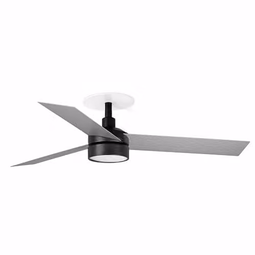 Netlighting Cruiser Recessed Ceiling Fan with Aluminium Blades in Black, 106 cm