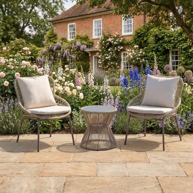 Rosewood & Stone Home Nunnington 3 Piece Patio Set in Beige – 1