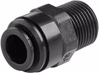 John Guest 12mm FI x 1/2" MI Plastic Adaptor, Black (PM011204E)