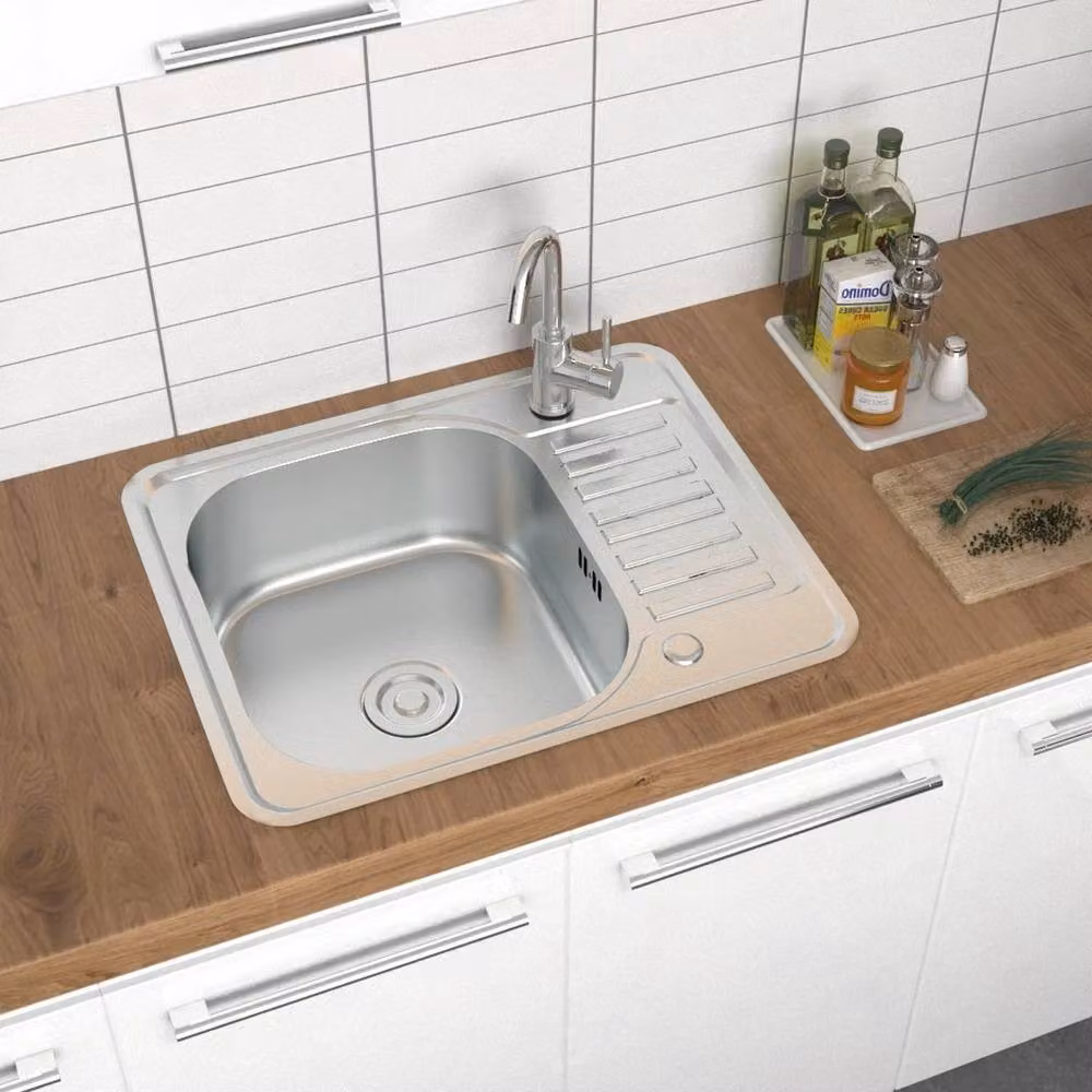 SPETLEK Single Bowl Stainless Steel Inset Kitchen Sink in Silver – 2