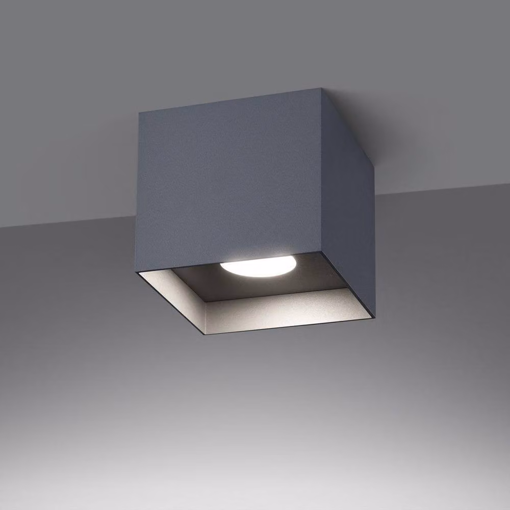 Sollux Lighting Minimalist Cube Ceiling Lamp in Grey, W/D/H: 10 x 10 x 10 cm – 2