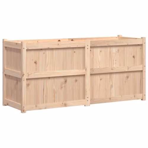 vidaXL Brown Solid Wood Pine Garden Planter Tub W: 150 cm, D: 50 cm, H: 70 cm