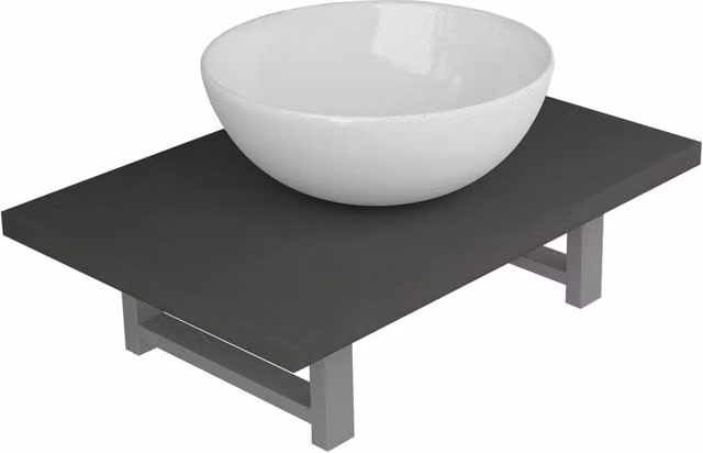 Berkfield Home Two Piece Wall Mounted Glossy Grey Ceramic Bathroom Furniture Set