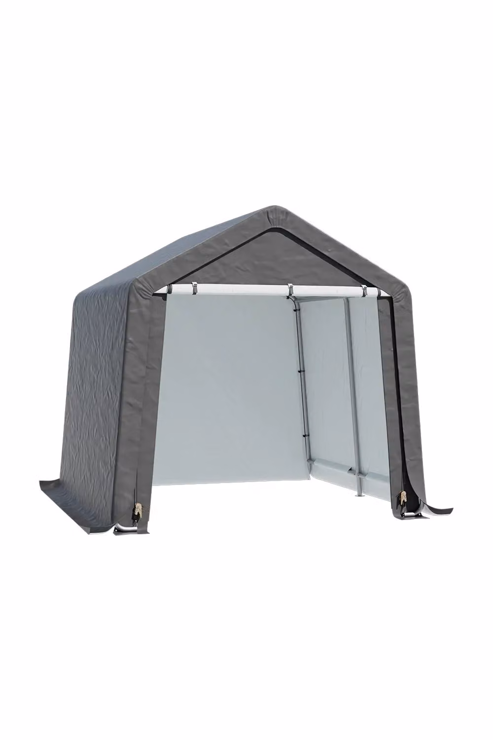 H&O Direct Galvanised Steel Outdoor Garden Storage Shed in Grey, W/D/H: 182.88 x 182.88 x 210.0 cm – 3