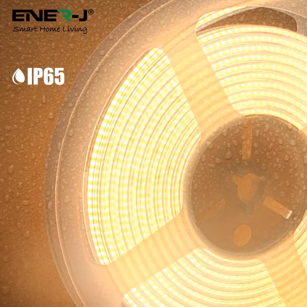ENER-J 24V COB LED Strip Light, 30 Metre Roll, White, 4000K, IP65 – 3