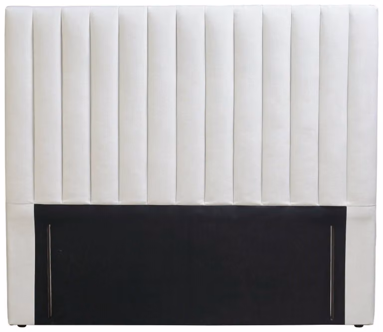 Bircham Modern Upholstered Single Headboard in White Fabric, 90 x 190 cm