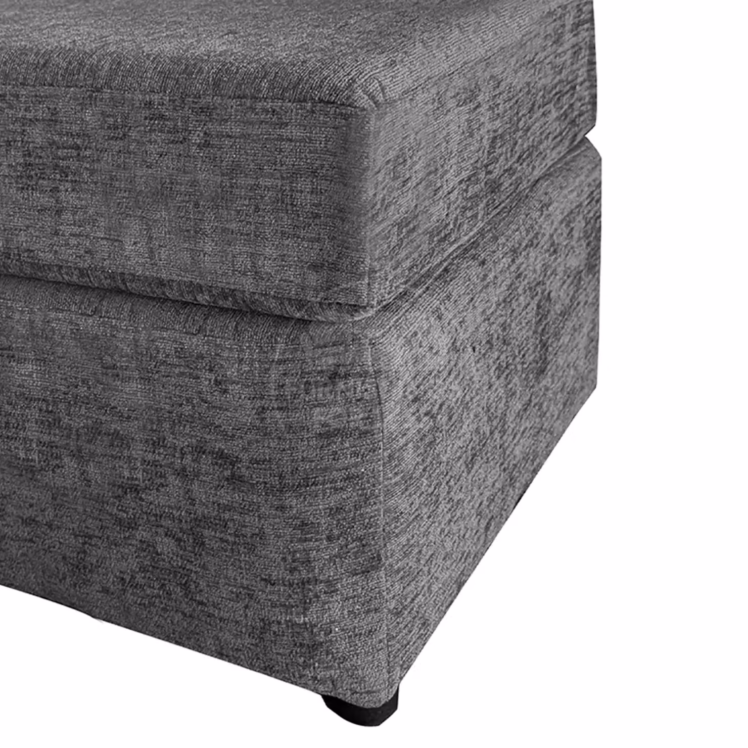 Furnishings For Less UK Monaco Soft Chenille Fabric Footstool in Grey, W/D/H: 55 x 42 x 42 cm – 2