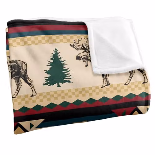 JQ Licensing Southwest Moose Silky Touch Super Soft Fleece Throw Blanket, Multicolour, W/D/H: 91 x 147 cm – 2