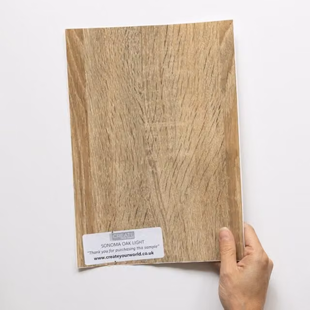 d-c-fix Sonoma Oak Lt Self Adhesive Vinyl Wrap for Kitchen Doors and Worktops, Brown, A4