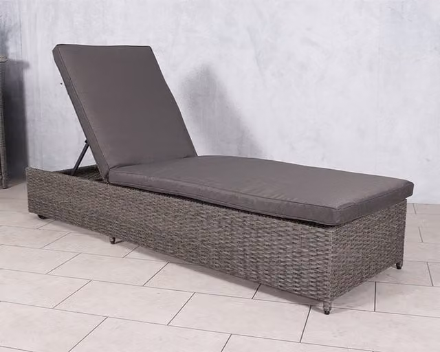 Royalcraft Paris Sun Lounger with Storage in Grey