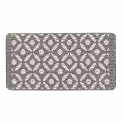 My Mat Stain Resistant Crescent Runner in Silver and Grey, W: 67 cm, L: 100 cm