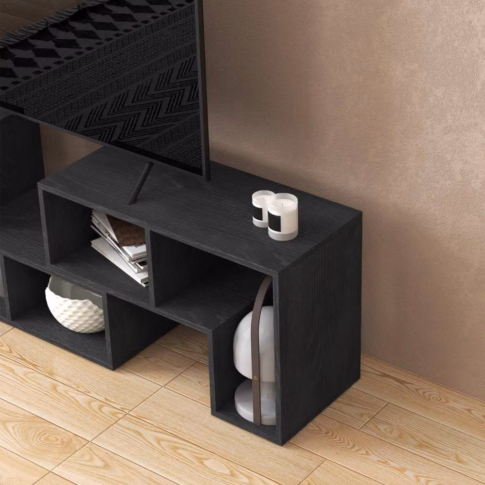 Wyld Haus Tota 134 Black Wood Effect 3 Block Modular TV Stand – 7