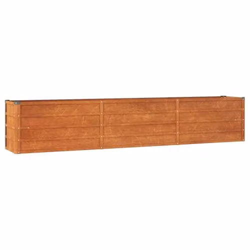 vidaXL Corten Steel Raised Garden Bed in Brown, W: 240 cm, D: 40 cm, H: 45 cm