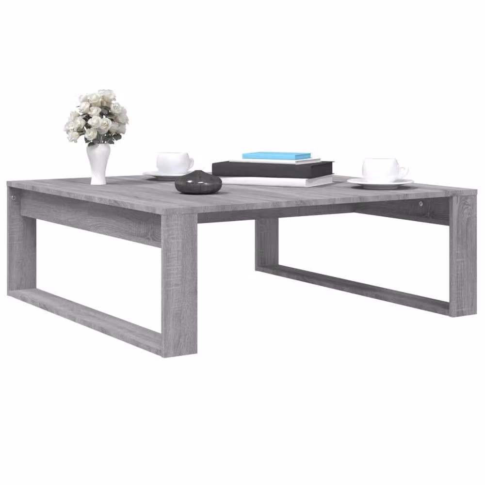 Berkfield Home Grey Sonoma Square Coffee Table in Engineered Wood W/D/H: 100 x 100 x 35 cm – 3