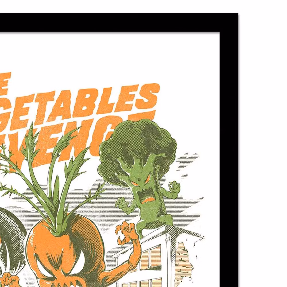 Ilustrata Eat Your Vegetables Multicolour Typography Paper Poster in White – 2