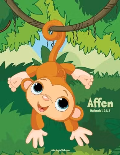 Createspace Affen-Malbuch 1, 2 & 3 Multicolour Childrens Colouring Book