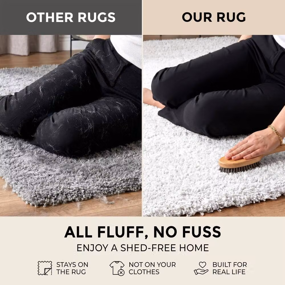 Bravich LTD California Shaggy Area Rug in White, W: 230 cm, D: 160 cm – 6