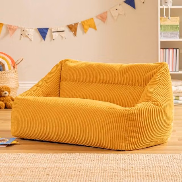 icon Kids Cecilia Jumbo Cord Sofa Bean Bag in Yellow