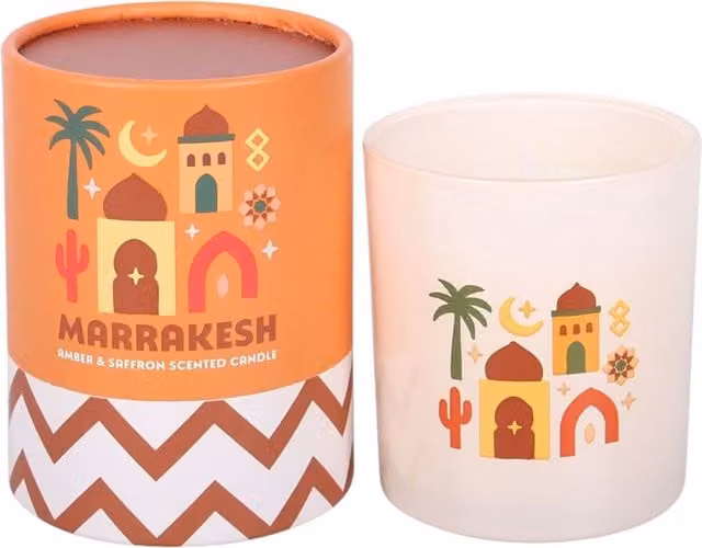 Something Different Wholesale Marrakesh Scented Candle in White and Beige