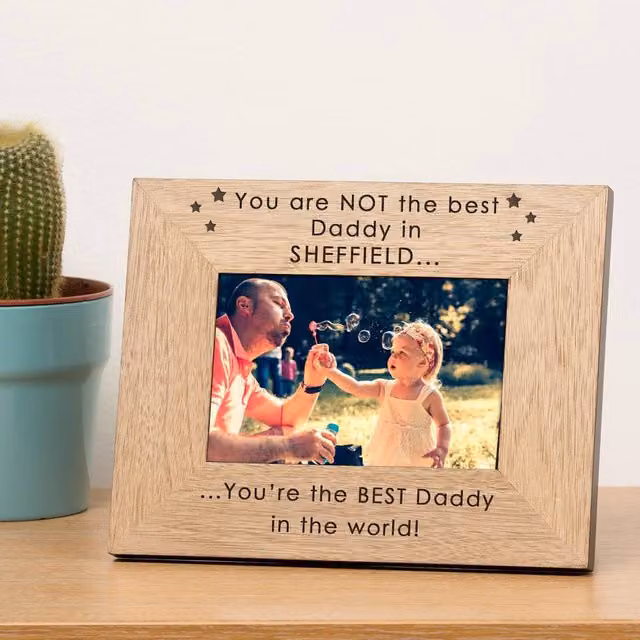 Uniqueful Personalised Best in the World Wood Picture Frame, Brown, 10 x 15 cm