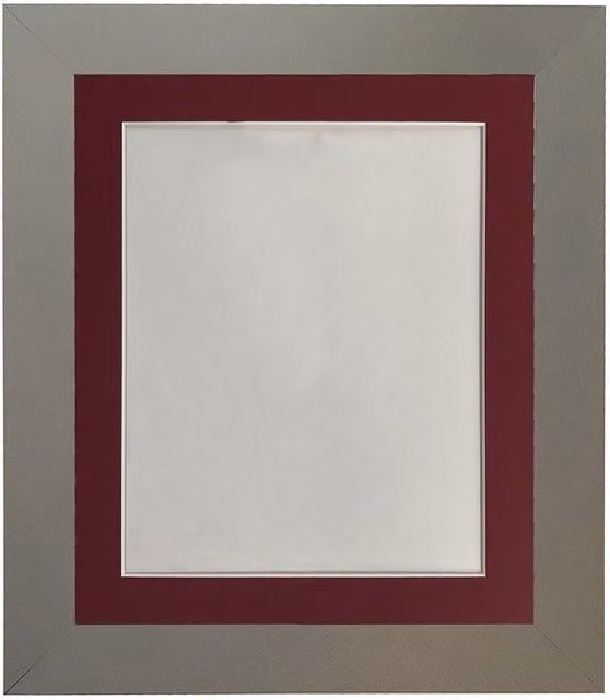 Frames & Mirrors 4U Metro Modern Rectangular Single Picture Frame in Dark Grey with Red Mount, W/H: 50 x 70 cm – 1