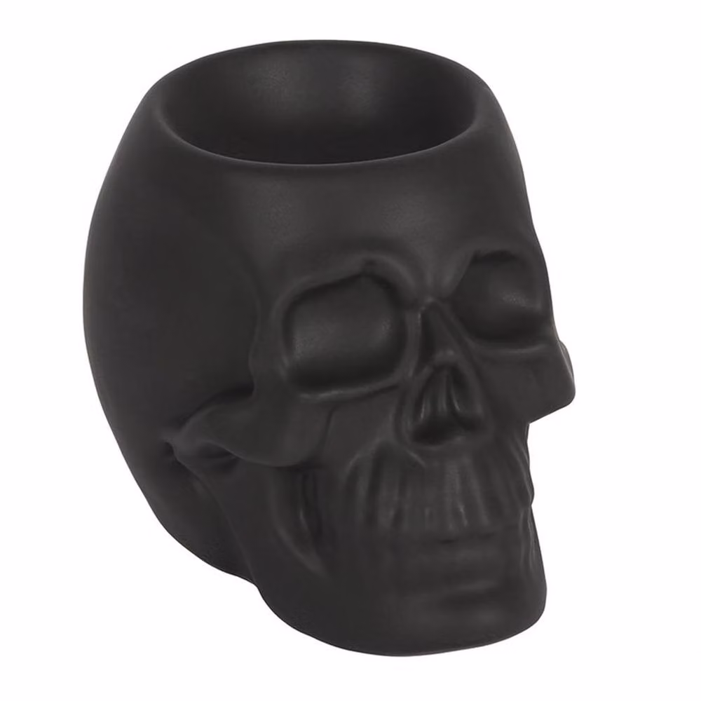 Uniqueful Black Ceramic Skull Oil Burner for Tabletop Use – 2