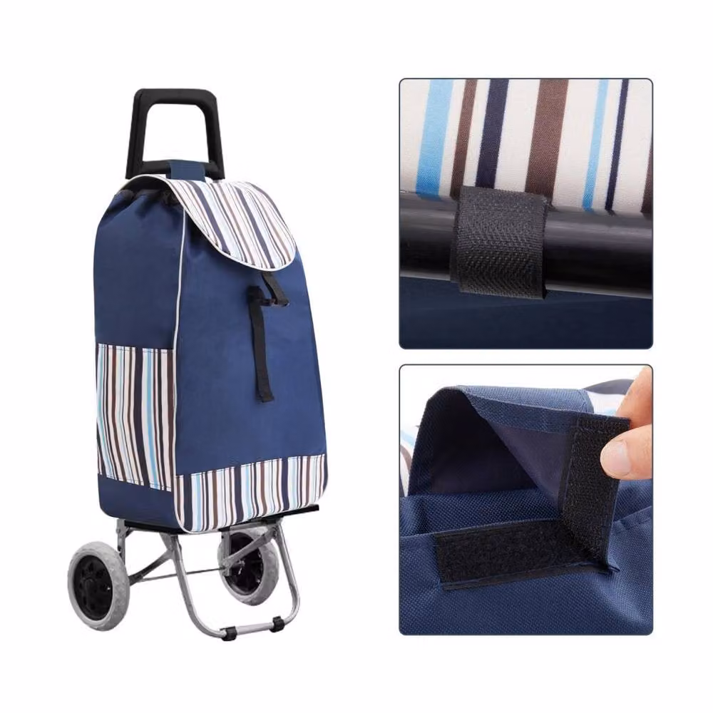 Kelvenix Reusable Foldable Shopping Trolley Replacement Bag in Dark Blue – 3