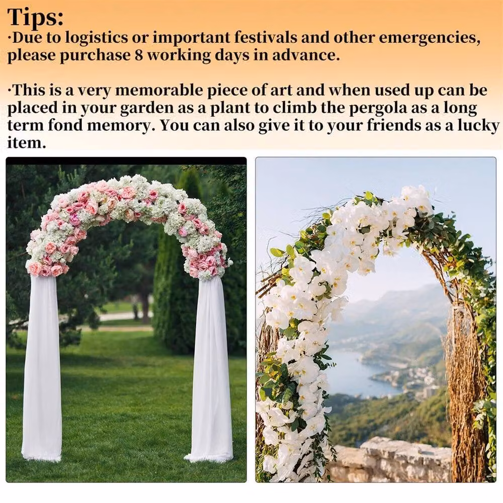 FLAVORA White Metal Freestanding Wedding Arch Stand and Flower Rack – 2