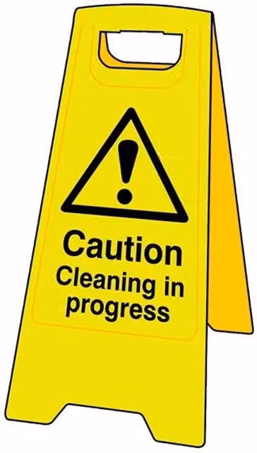 Scan Caution Cleaning In Progress Heavy Duty Plastic A-Board in Yellow and Multicolour