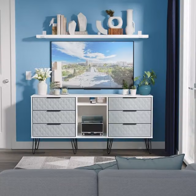 2 U Islay Ready Assembled 6 Drawer Sideboard in Duck Egg Blue – 1