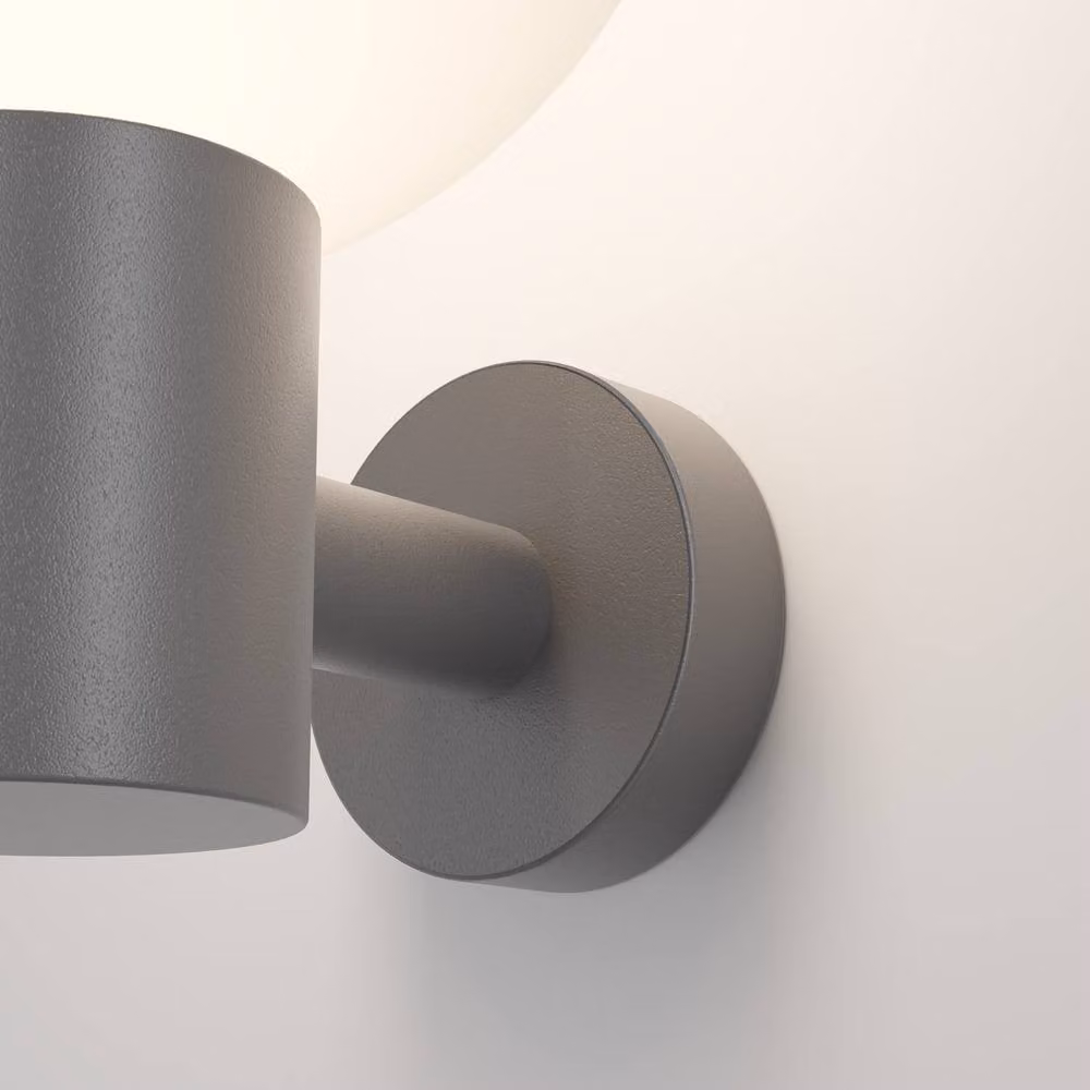 Netlighting Bold II Outdoor Globe Wall Lamp in Grey with Transparent Glass Sphere and E27 Socket (IP54) – 2