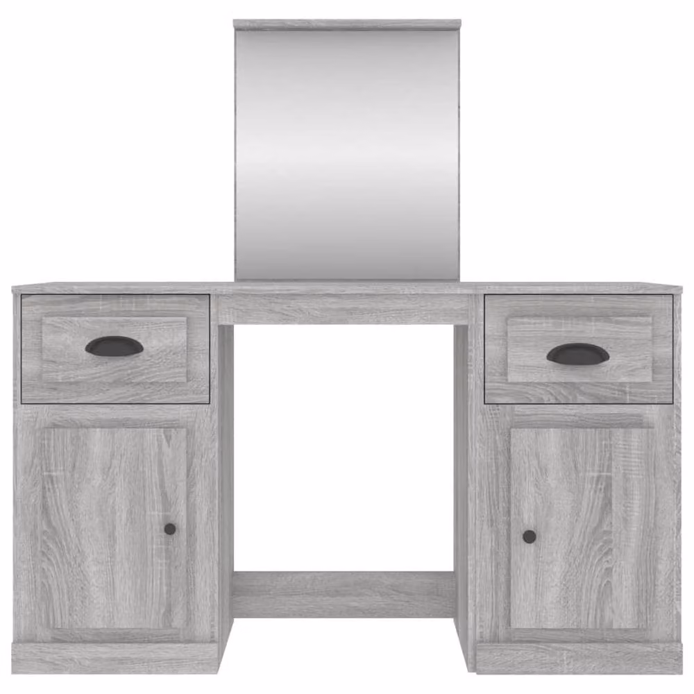 Berkfield Home Durable Dressing Table with Mirror in Grey Sonoma, W: 130 cm, D: 50 cm, H: 132.5 cm – 2
