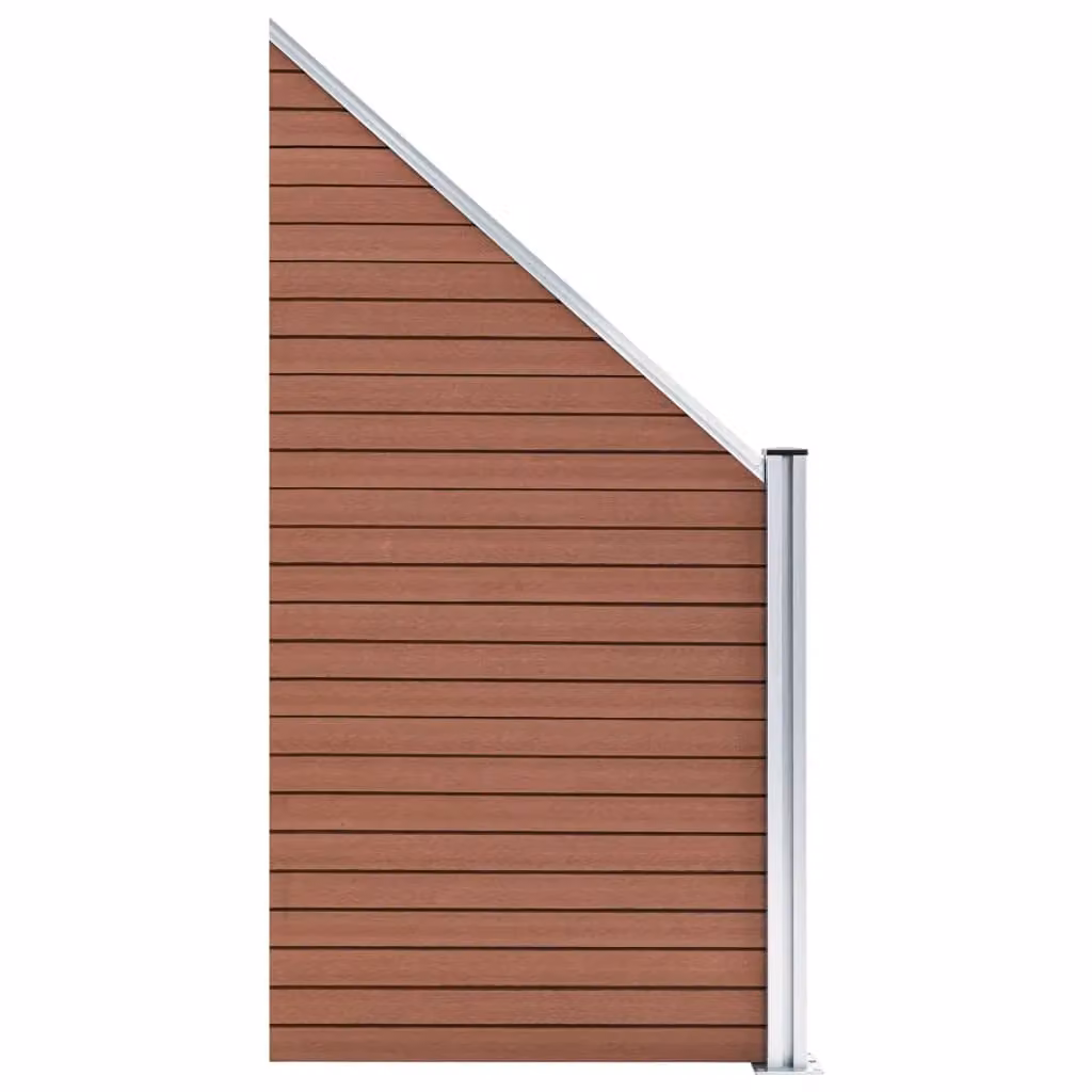 Berkfield Home WPC Fence Panel, Brown, W: 95 cm, H: 105-180 cm – 2