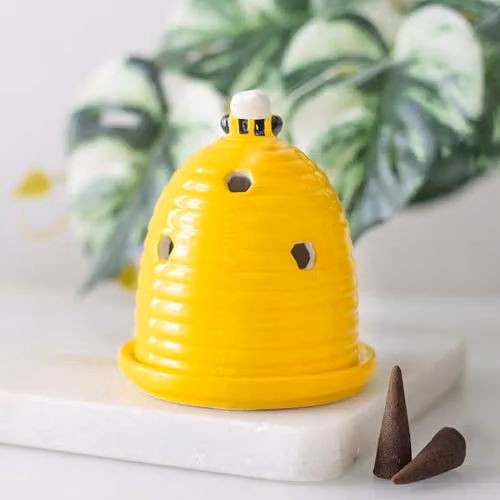 KDMD Yellow Ceramic Beehive Incense Cone Holder – 2