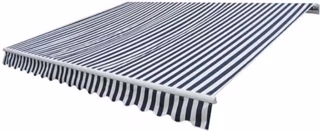 Berkfield Home Manual Operated Folding Awning, Blue and White Striped, Width: 300 cm
